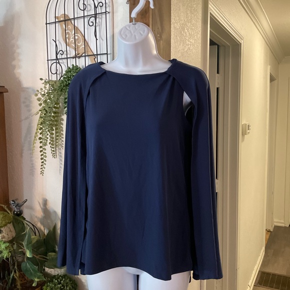 IMAN Tops - IMAN Navy Women's caped Blouse